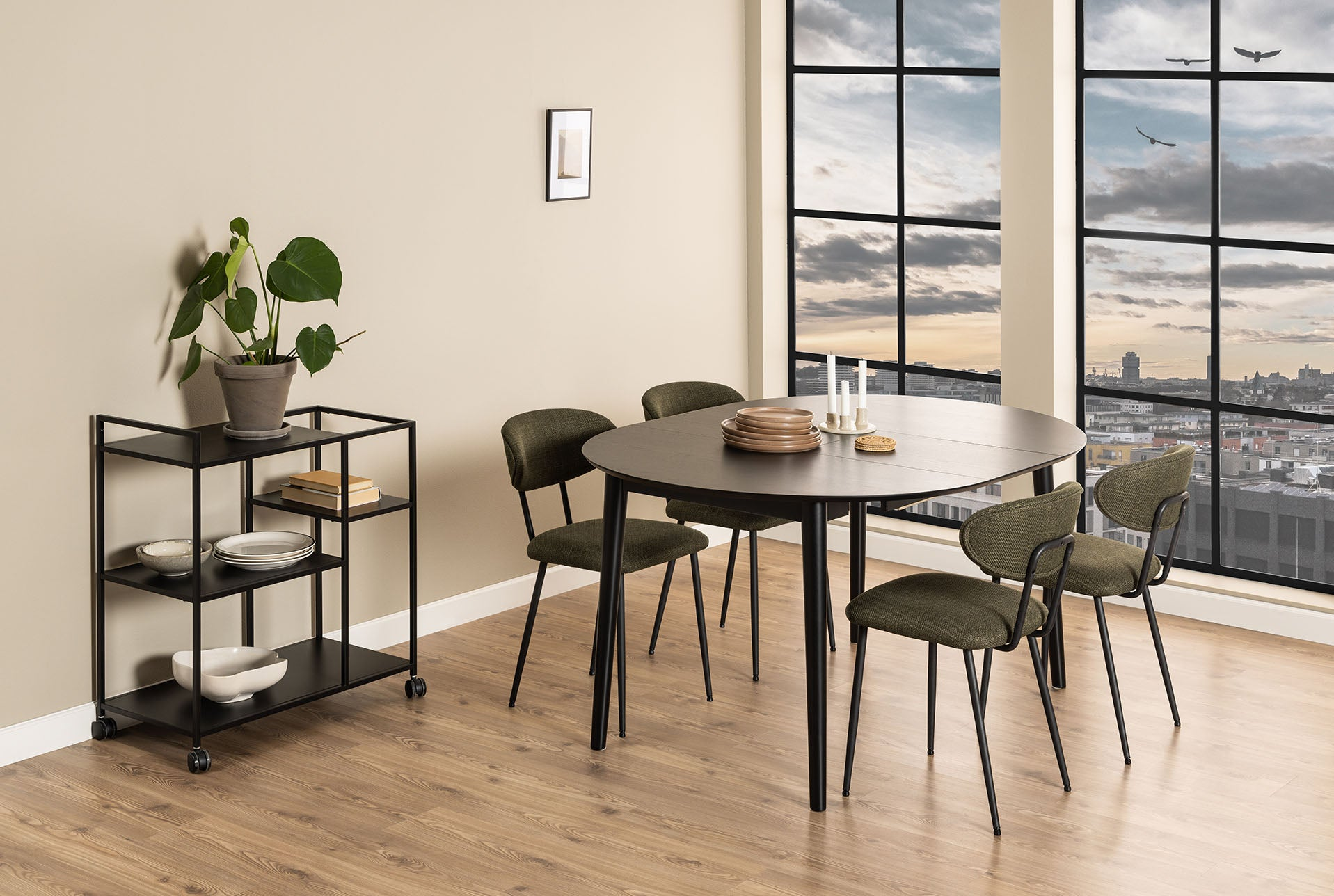 Kristiansand Eetkamertafel - ø115cm - Zwart