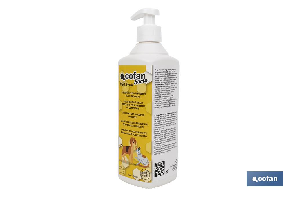 Shampoo para animais de estimação | Uso frequente | 400ml