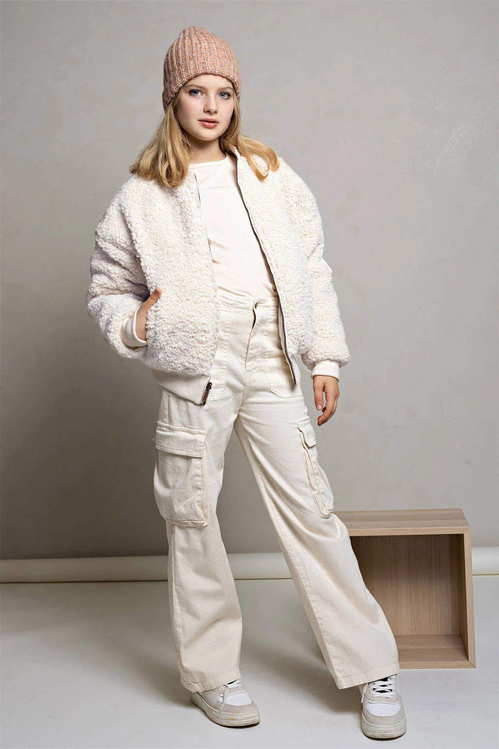NoBell’ reversible quilted winterjas Bombi ivoor