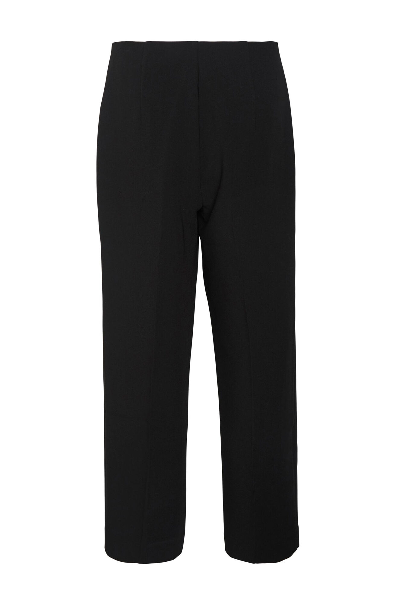 Calça feminina de cintura alta e corte reto - Preta