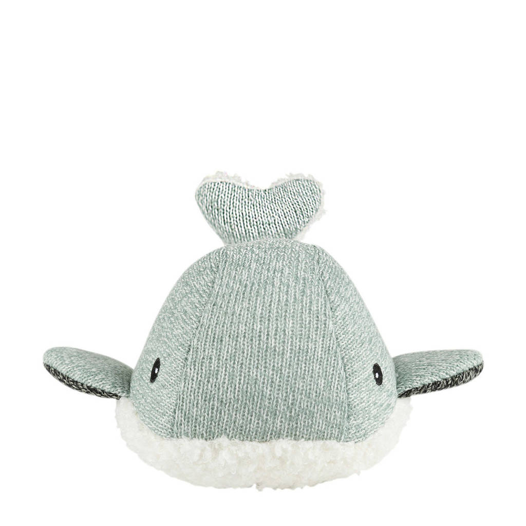 Super leuk kraam kadootjehartslagknuffel moby walvis groen - knuffel 24 cm