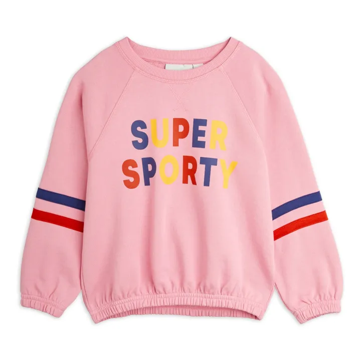 Mini Rodini Sweat Super Sporty Coton Bio | Rose