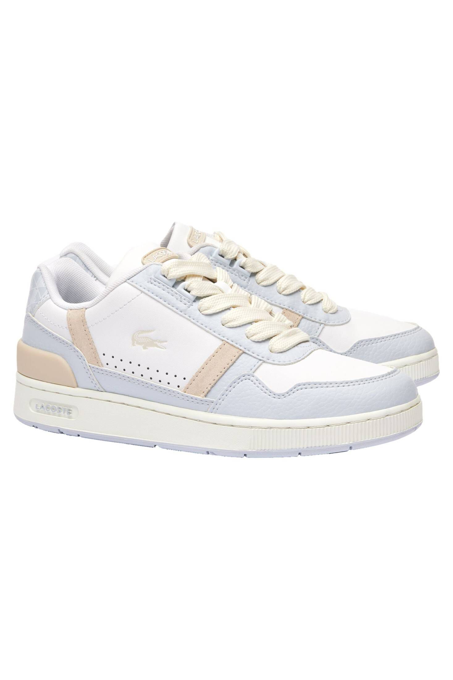 Lacoste| Damen Sneaker T-CLIP aus Leder mit Monogramm