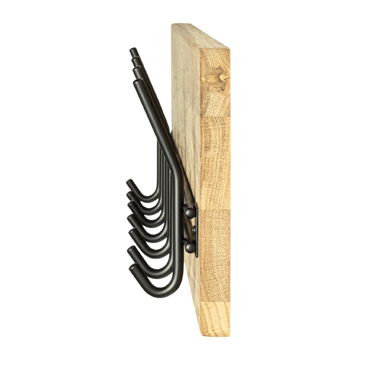 pegane Garderobe murale chêne et métal - Noir