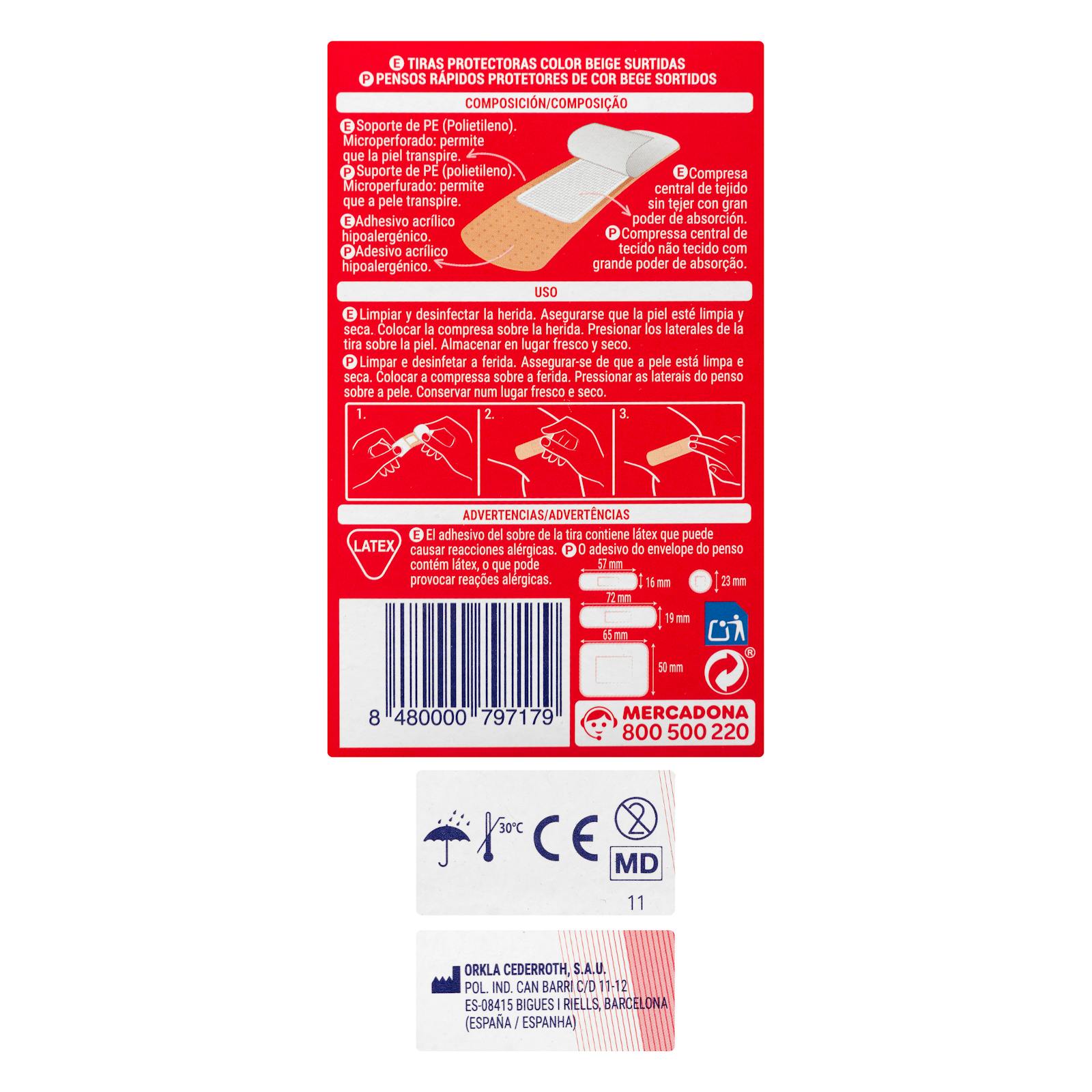 Bandes adhésives de protection classiques Deliplus beige, assorties, élastiques et respirantes
