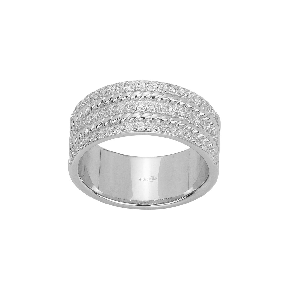 Bague en Argent avec oxyde de zirconium blanc