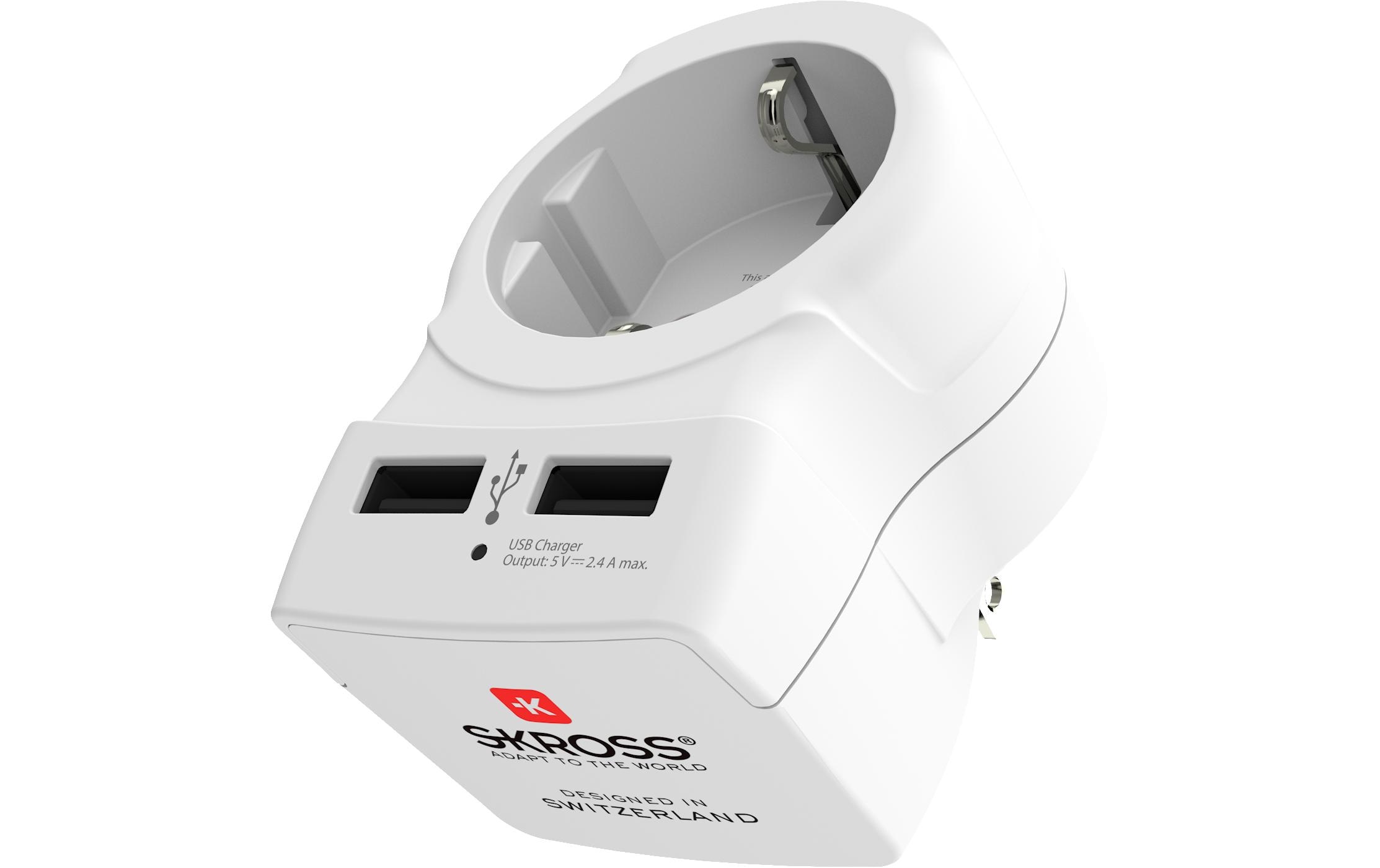 Reiseadapter EU – USAEurope to USA Länderreiseadapter mit USB-Ladegerät
