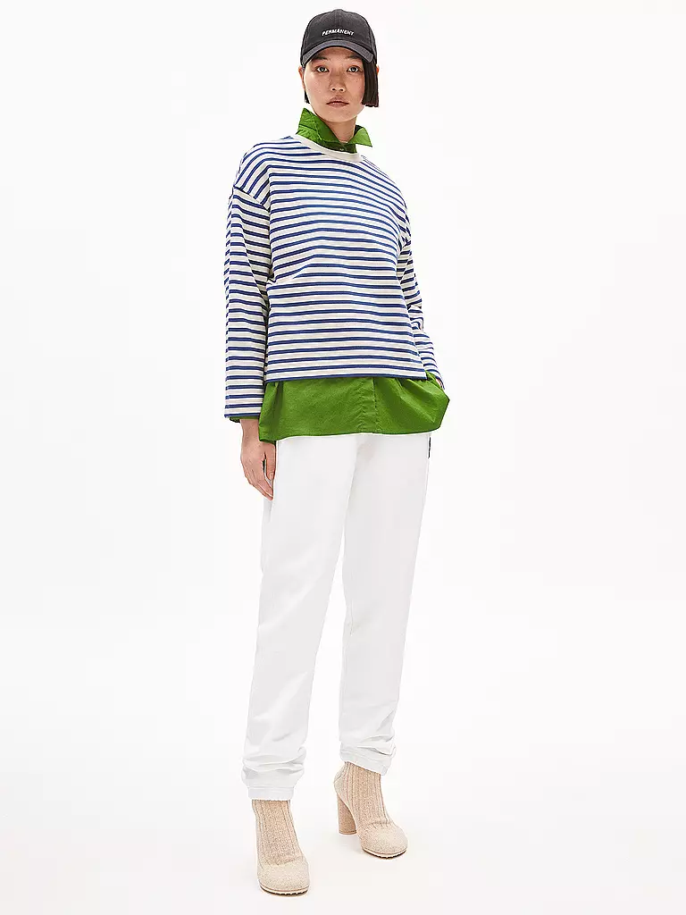 ARMEDANGELS Sweater Oversized Fit FRANKAA  STRIPES dunkelblau