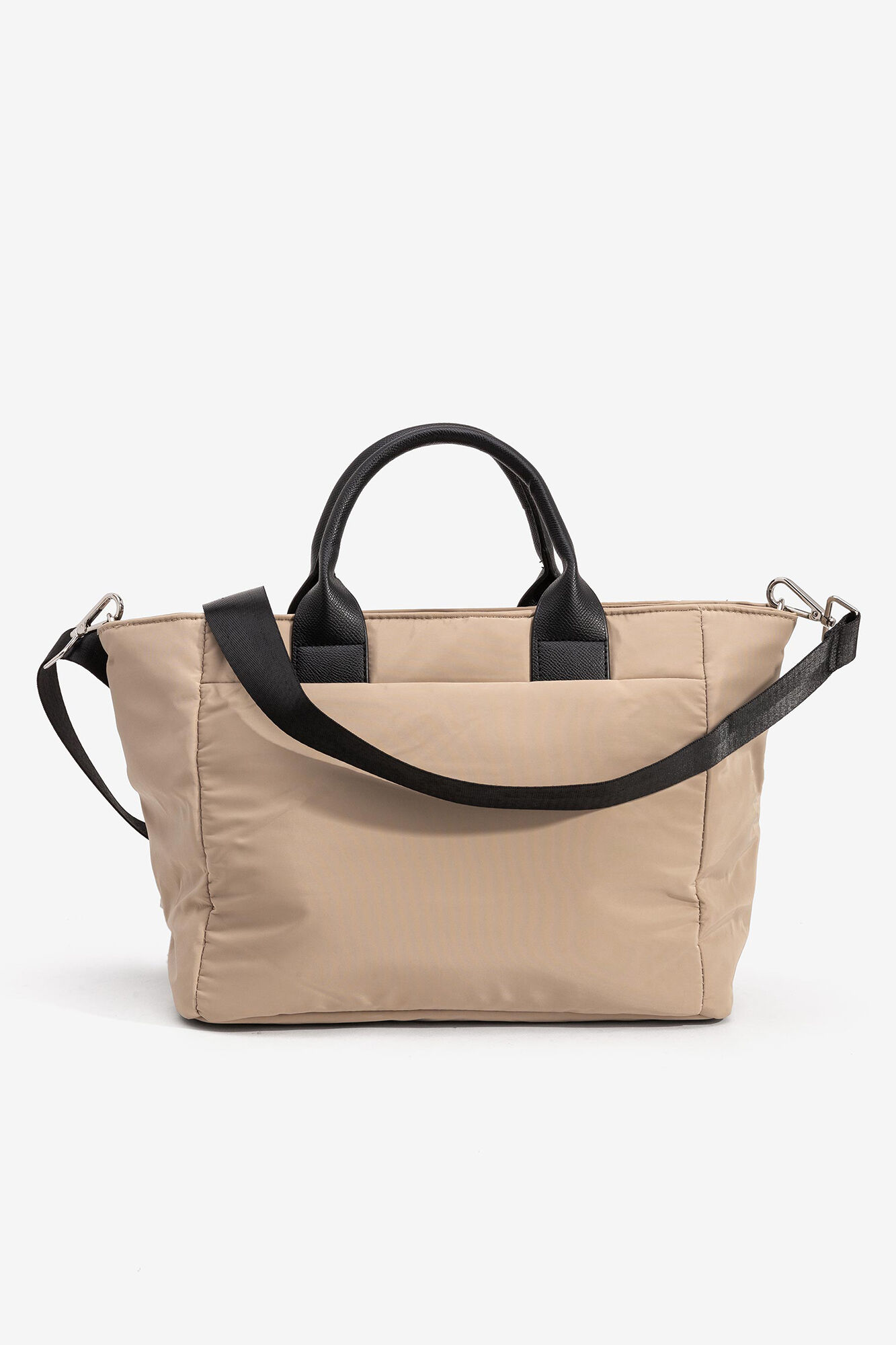 Bolsa city de nylon acolchado - bege