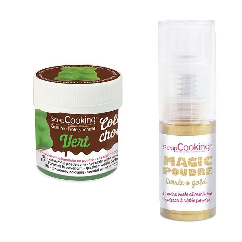 Colorant alimentaire liposoluble Color'choco 5 g vert + Poudre aliment