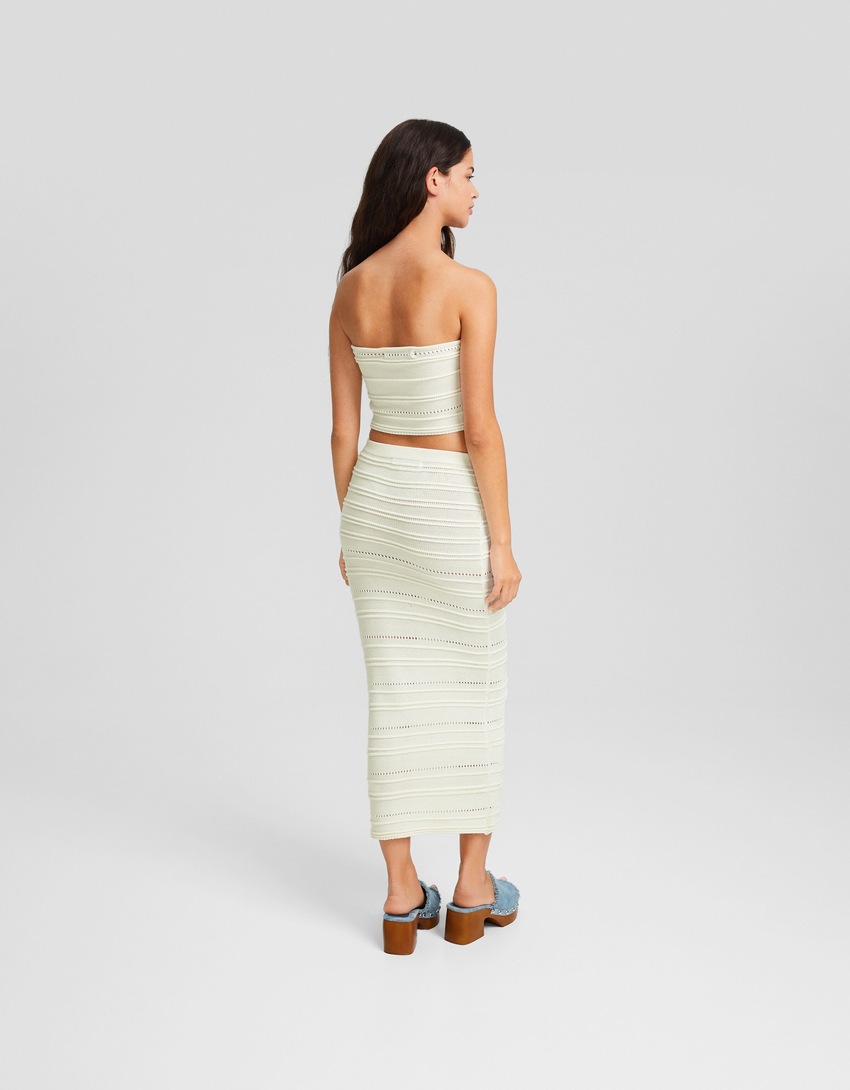 Top bandeau de malha aberta