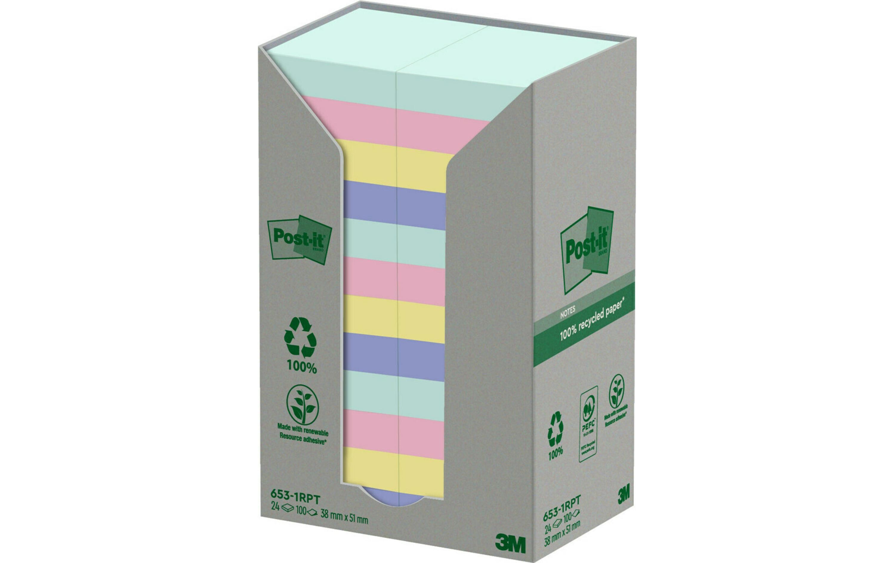 Notizzettel Recycling Notes 5.1 x 3.8 cm, 24 BlöckeHaftnotizen