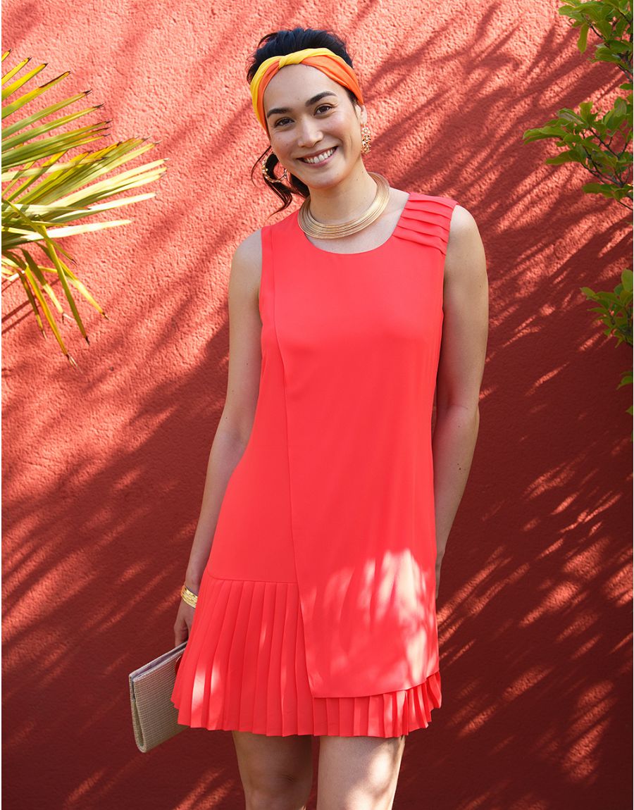 Robe chic voile corail