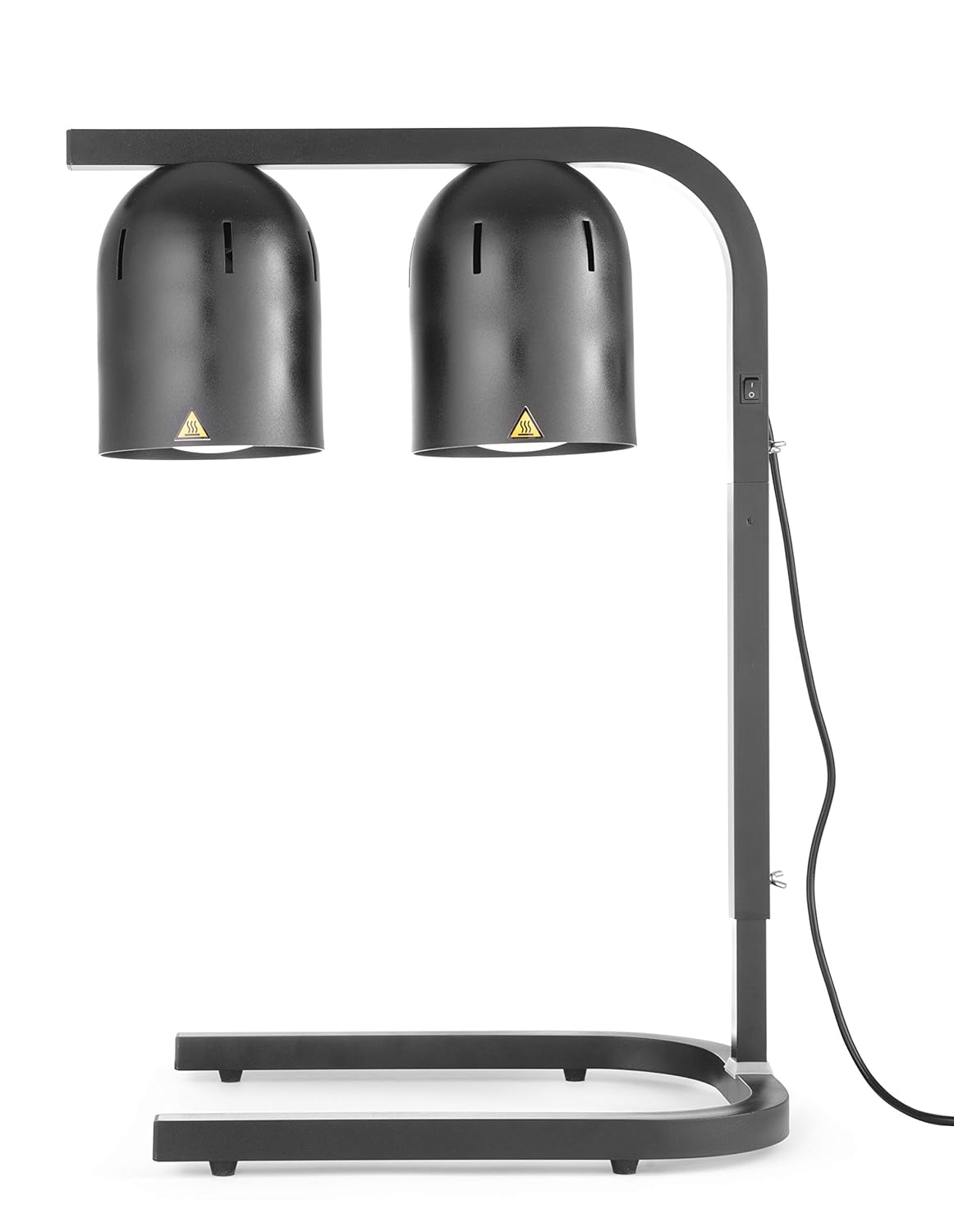 HENDI Wärmebrücke, Inkl. 2 Splitterfreie Infrarotlampen, Höhenverstellbar, Doppel, Warmhalten von Speisen, Speisenwärmer, 230V, 500W, ﻿453x360x(H)590/790mm, Schwarz, Aluminium