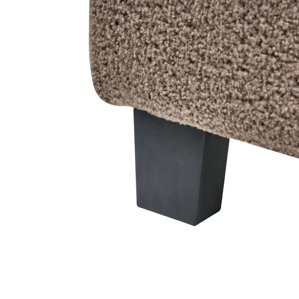 ROANNE - Eenpersoonsbed - Taupe - 90 x 200 cm - Bouclé