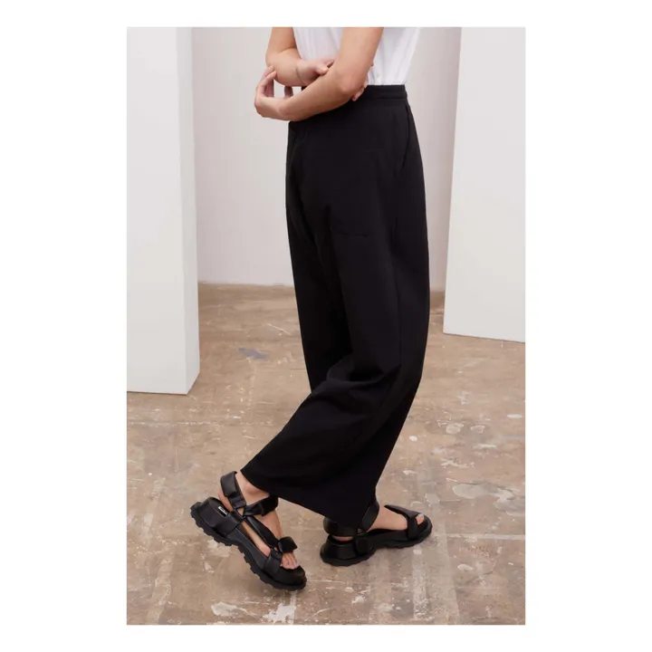 Kowtow Pantalon Wide Leg Jersey de Coton Bio | Noir