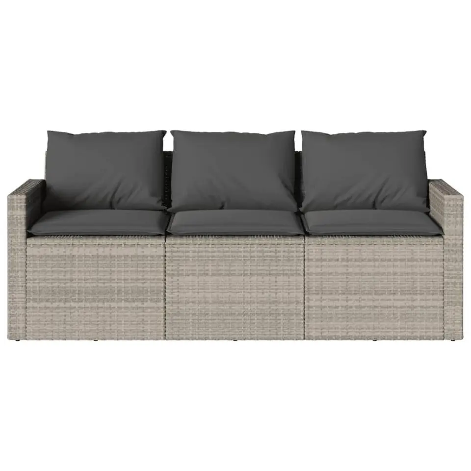 vidaXL - Tuinset - Grijs - Poly rattan