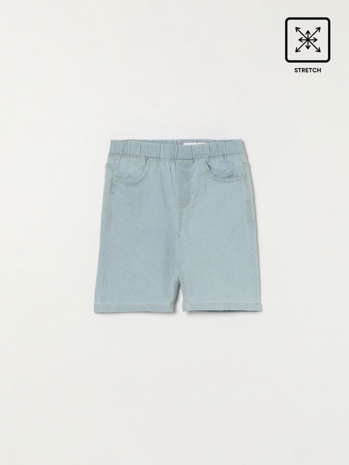 Bermuda jogger jeans - Azul claro
