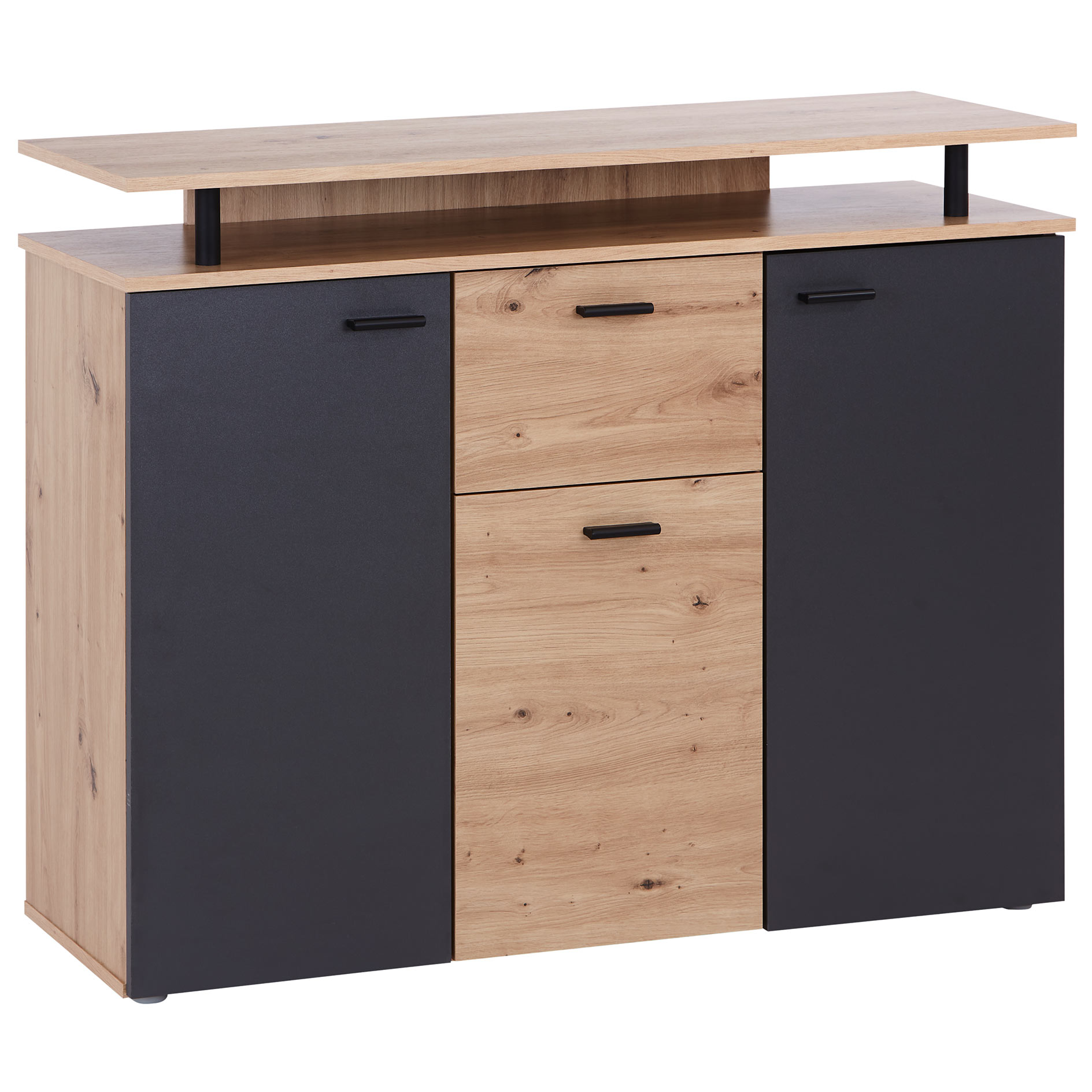 Kommode - Artisan Eiche-anthrazit - ein Schubkasten - 117 cm