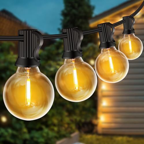 ZYRIVON - Lichtsnoer Buiten - Warm Wit - 10M - 20+2 G40 LED Lampjes - Waterdicht