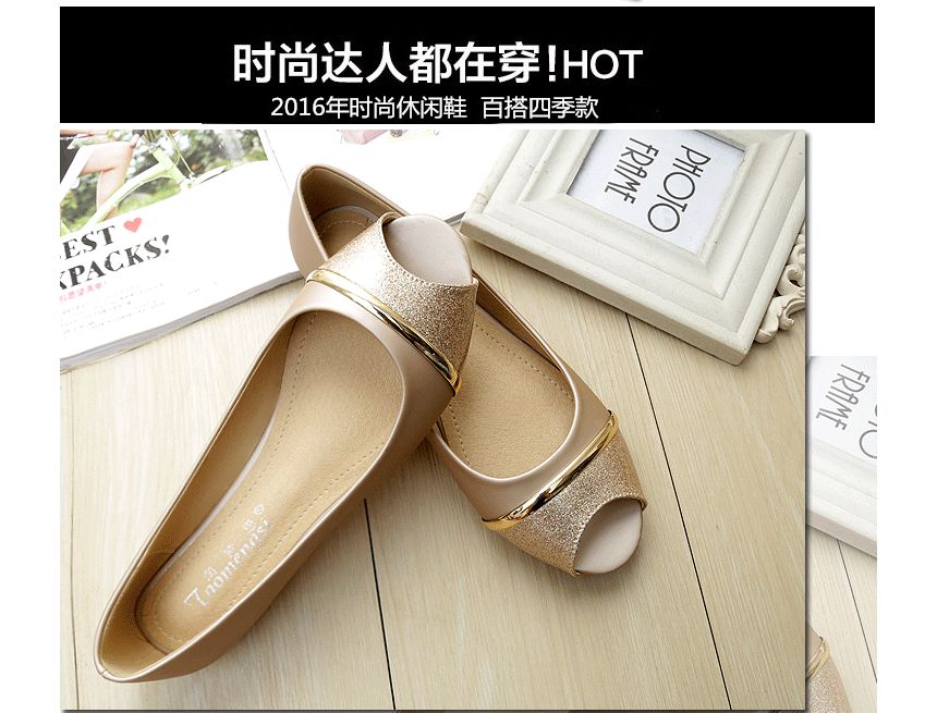 Anran - Peep-Toe Flats
