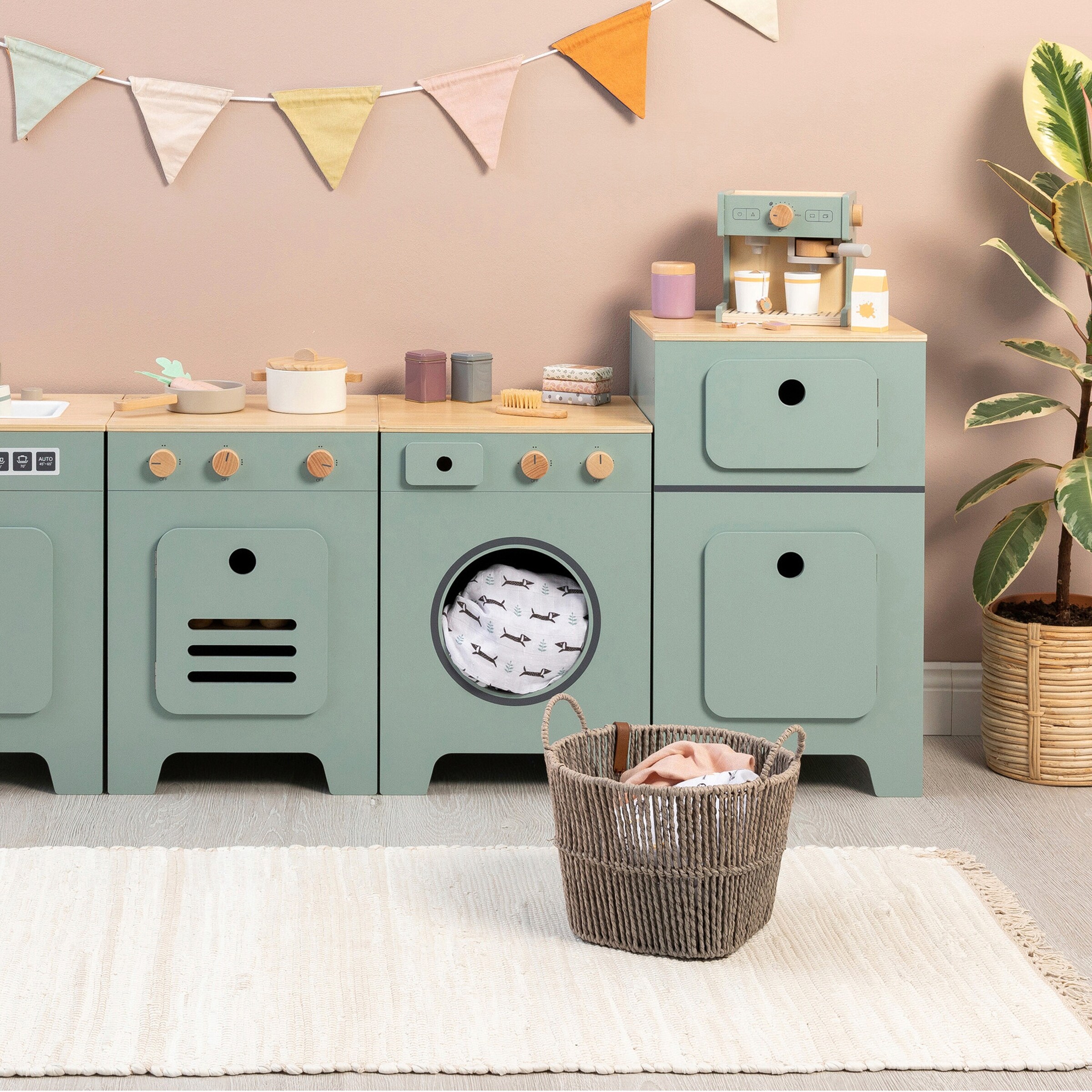 MUSTERKIND Kinderkühlschrank Mix & Match salbei/natur