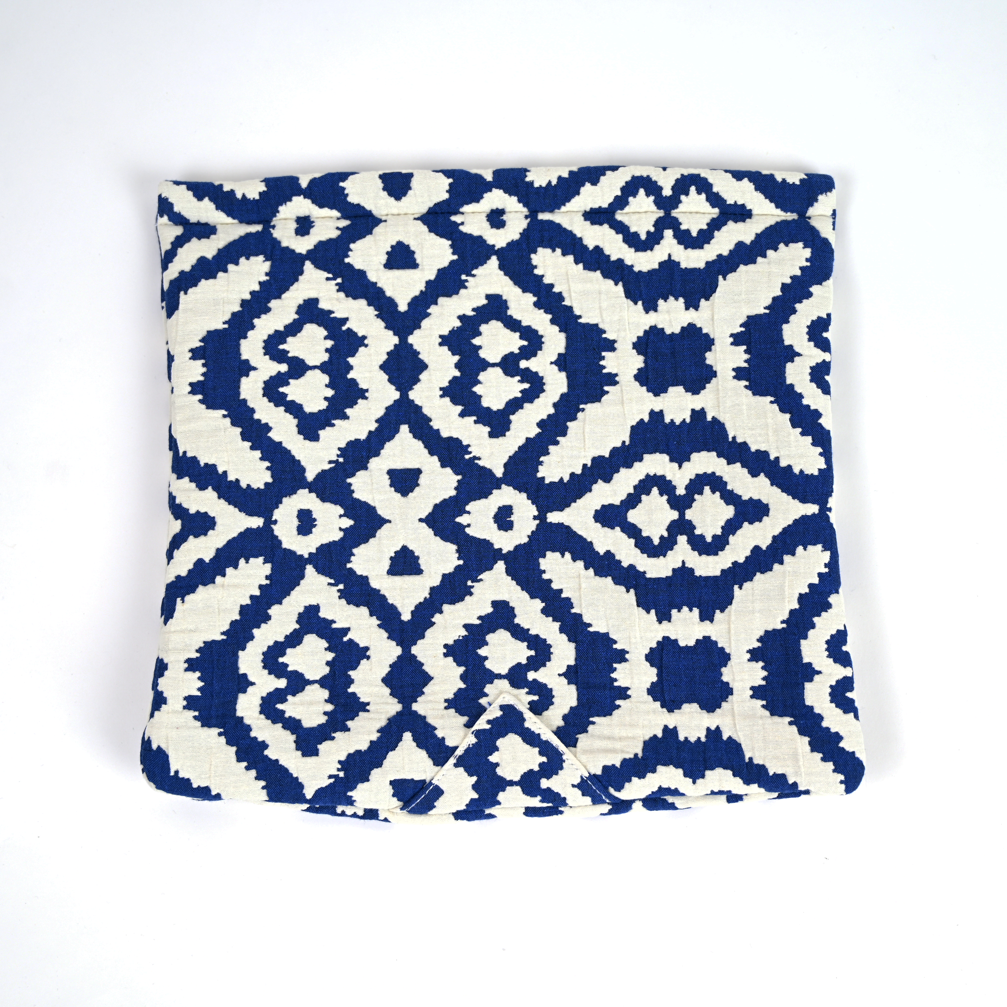 Rabat Besace Carré Grand Jacquard Bleu
