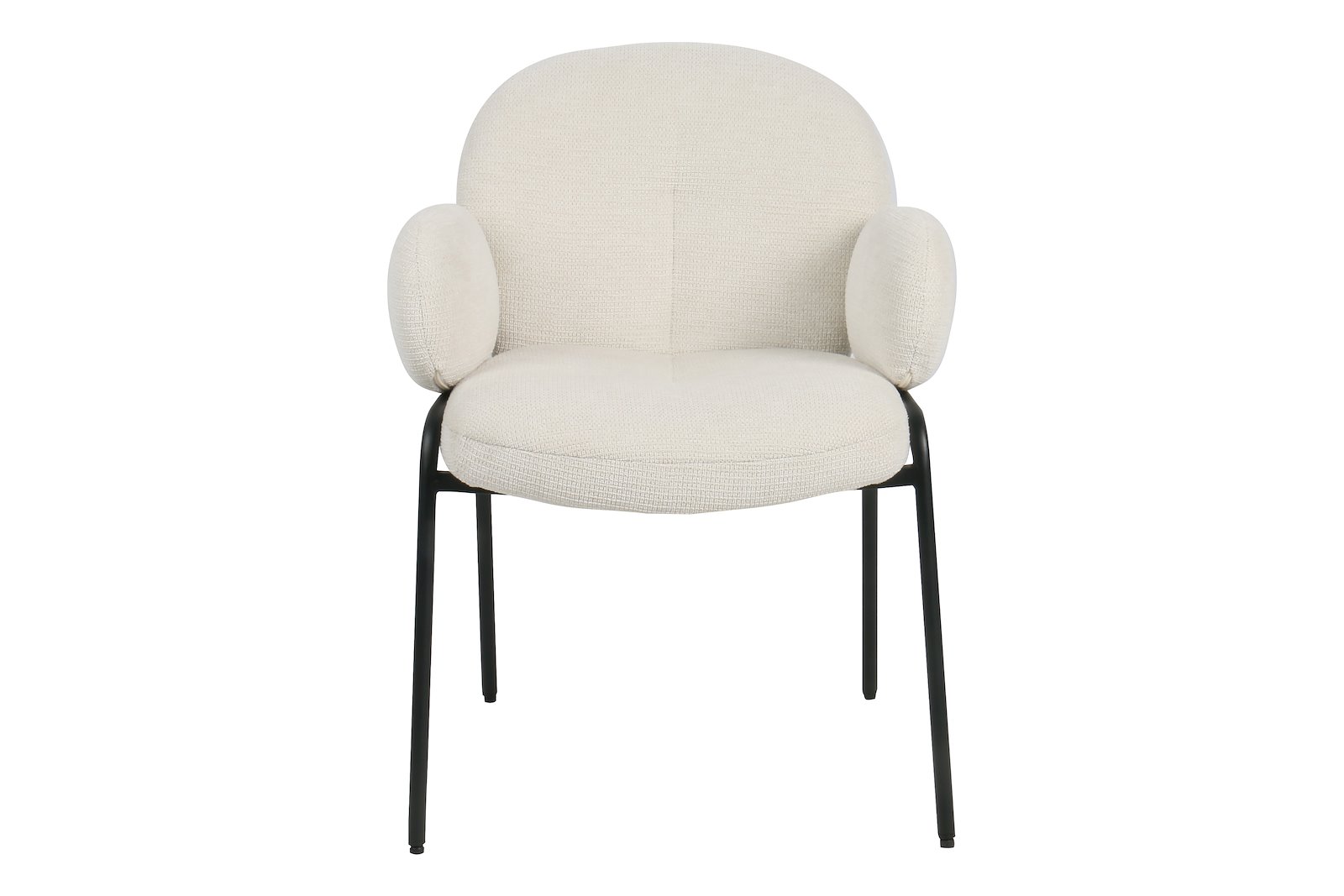 Bonnie spisestol med arm Tekstil Lord 22 Beige med sortlakkert ramme