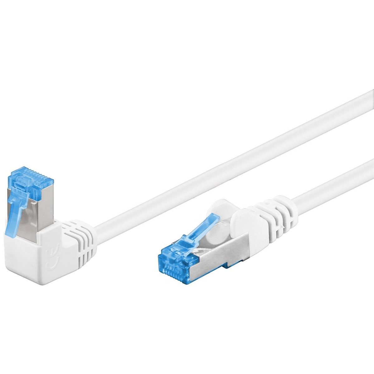 Goobay CAT 6A patchkabel, 1x vinklet 90°, S/FTP (PiMF), 23539