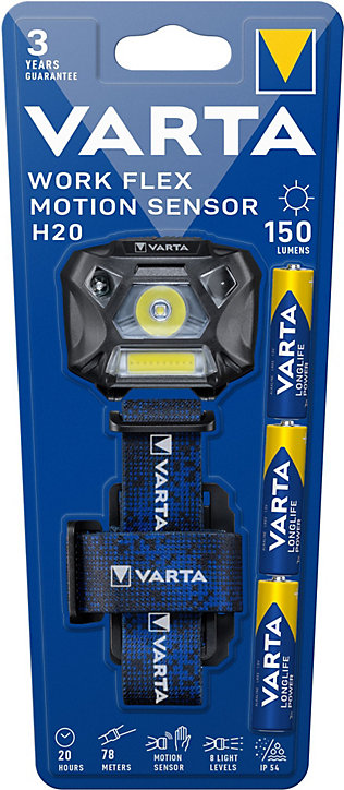 Lampe frontale indestructible Varta FM sens 150 lumens