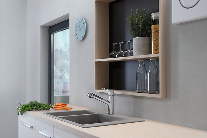 Mitigeur de cuisine avec douchette extractible chromé Hansgrohe Focus M43 150