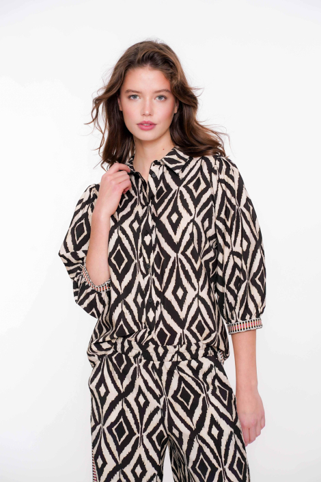 Geisha zwarte dames blouse