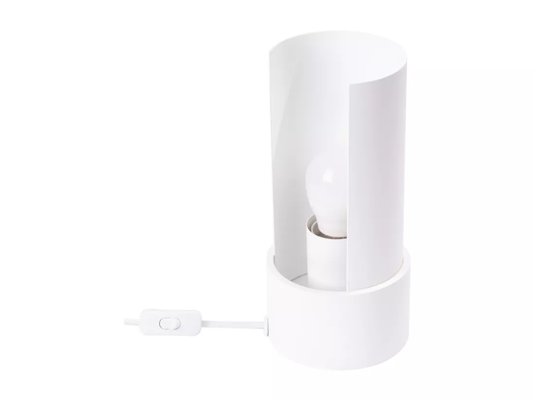 Lampe de bureau Flash minimaliste en acier - 1 sources lumineuses - L.10 x H.21 cm - blanc