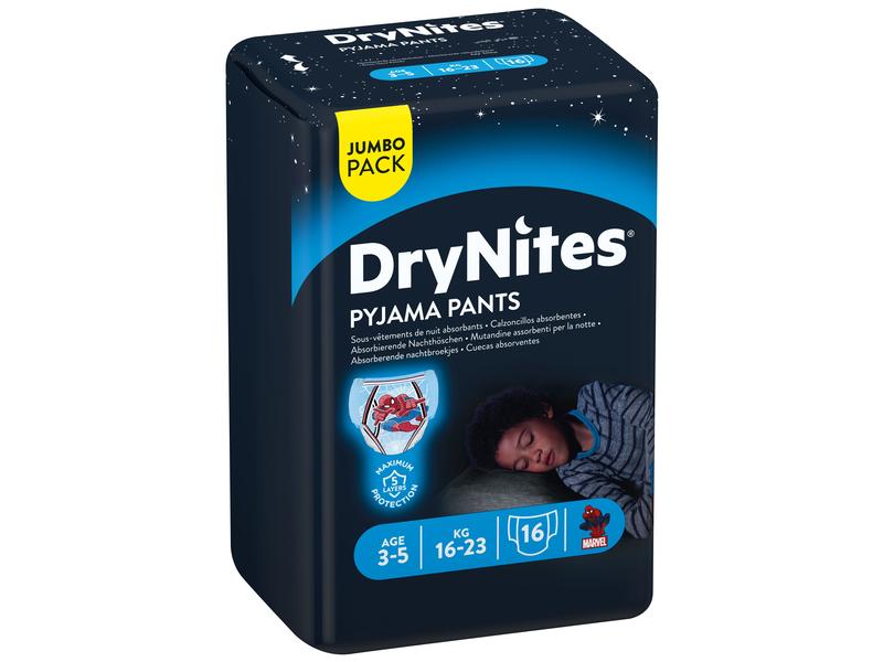 Huggies Nachtwindeln DryNites Boy 3-5 Jahre Grösse S, 16 St Nachtwindeln Jumbo-Pack