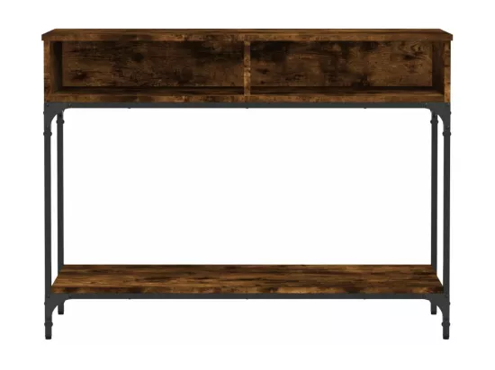 Table console chêne fumé 100x30,5x75 cm bois d'ingénierie