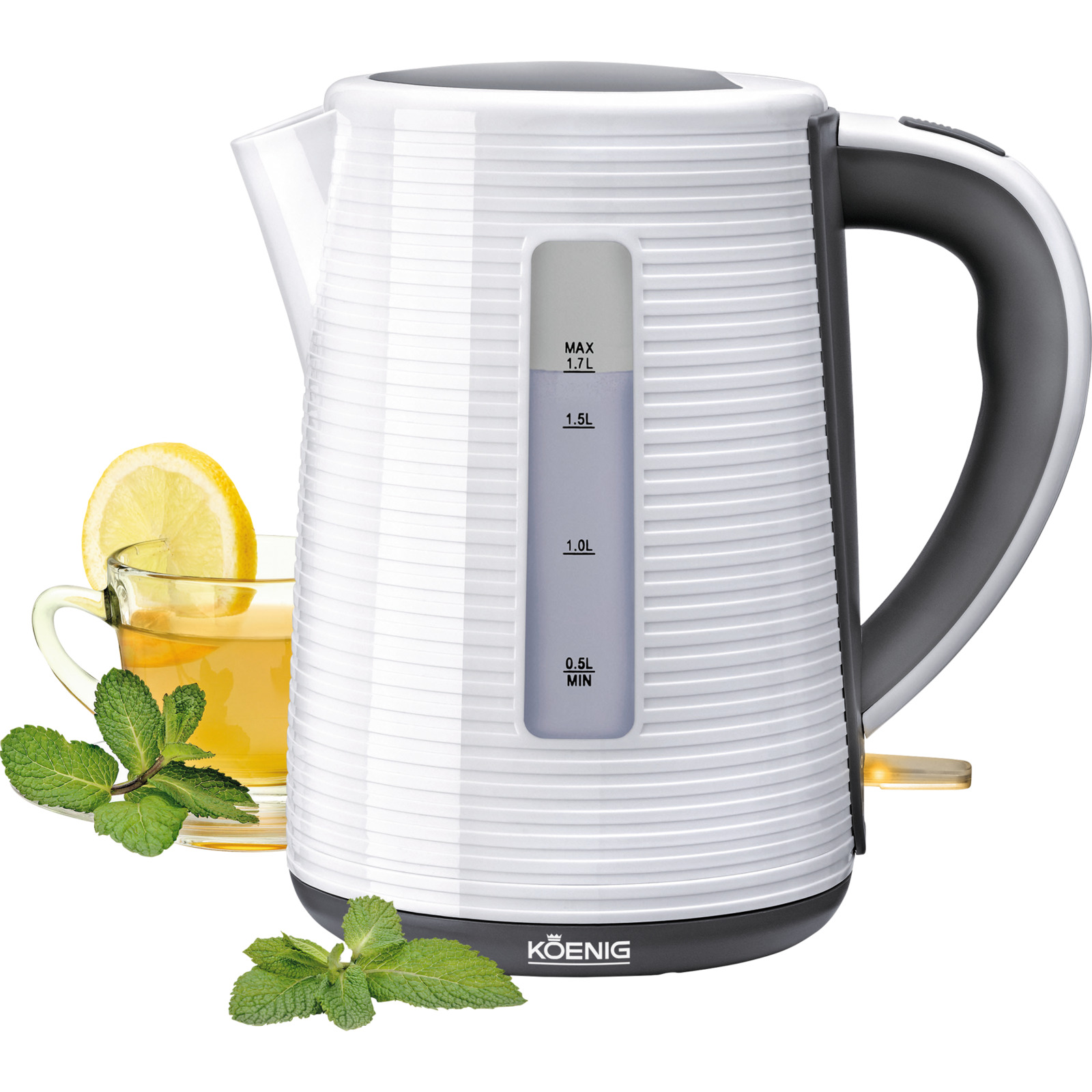 König Wasserkocher Stripes 1.7 lt weiss