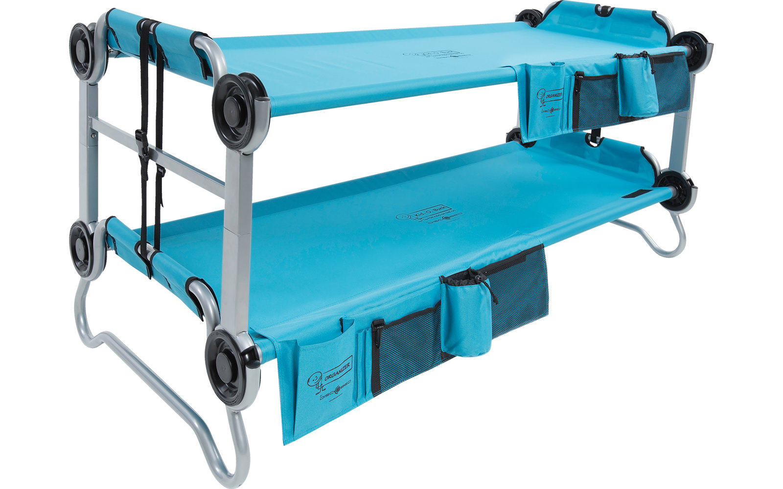Disc-O-Bed Kid-O-Bunk Kinder Camping Stockbett inkl. Seitentaschen blau / silber