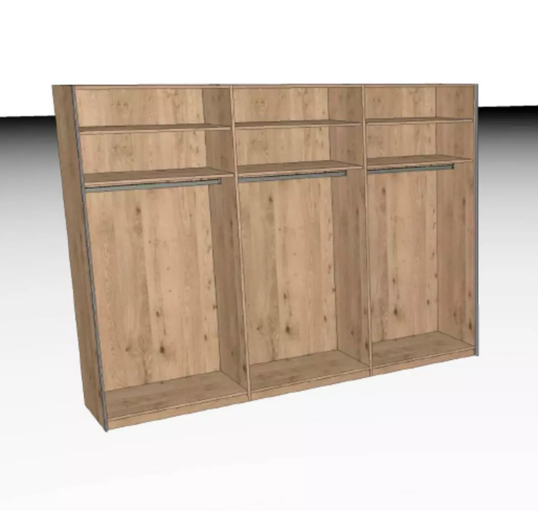 Kleiderschrank V-Alpin 302 x 226 cm
