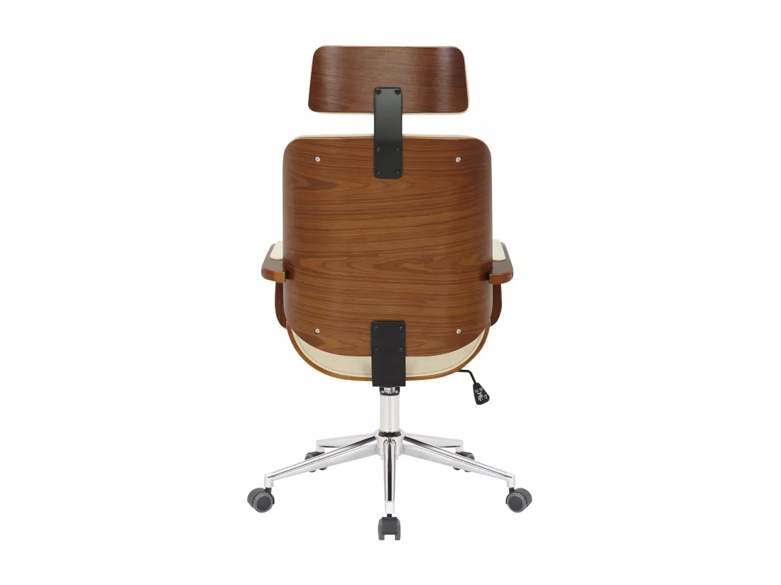 Chaise de bureau - Similicuir - Noyer / Crème - Dayton