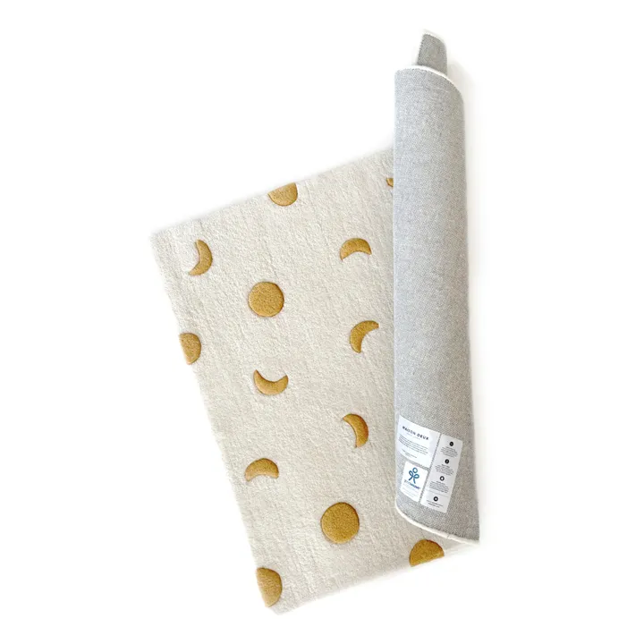 Maison Deux Tapis Lunes en laine | Doré