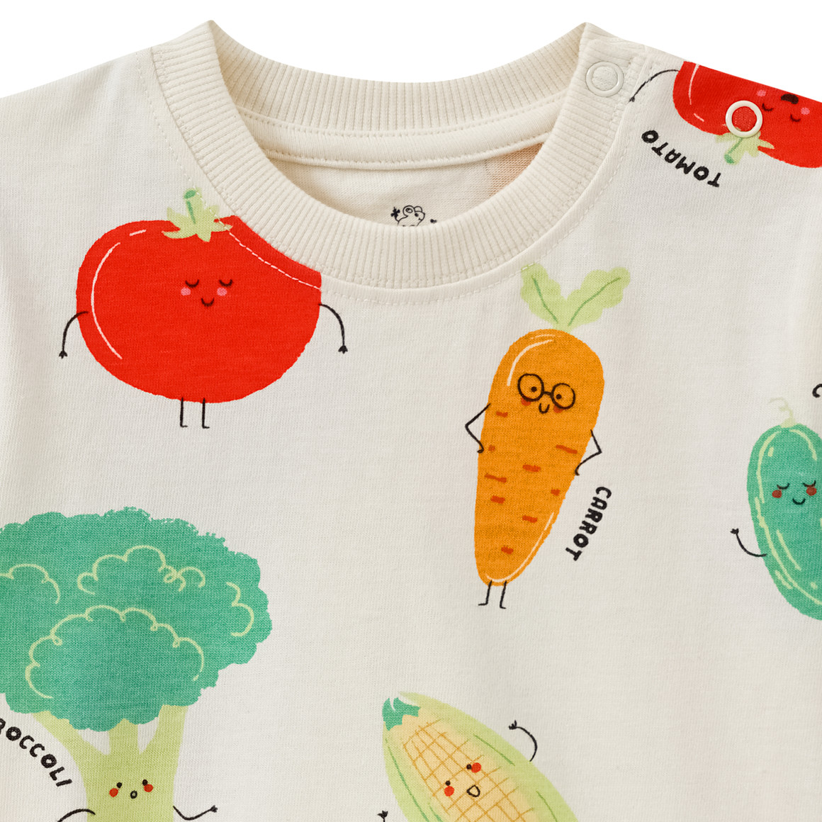 Topomini Baby T-Shirt mit Gemüse-Allover creme