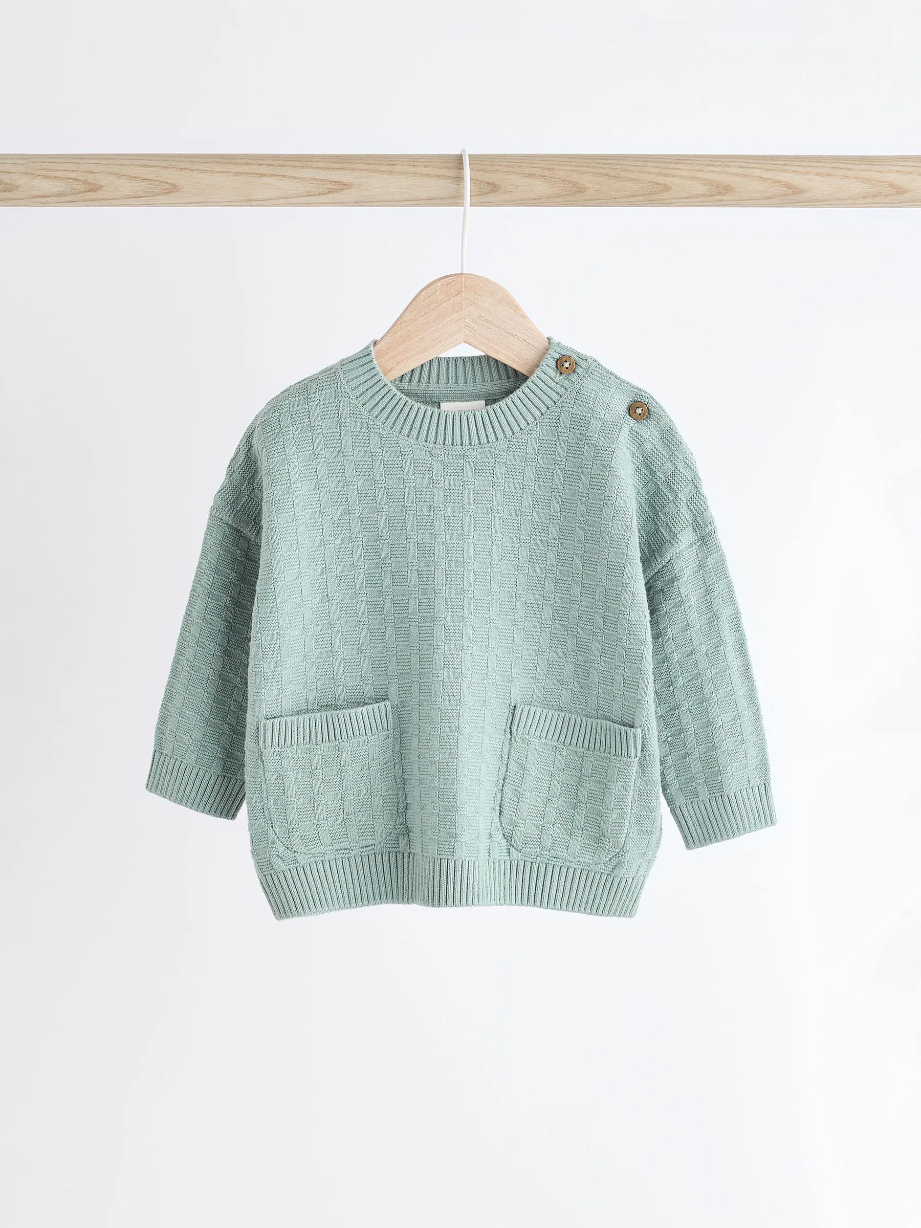 Mineraal - Babyset met gebreide trui en legging van 100% katoen met textuur (0mnd -3jr)