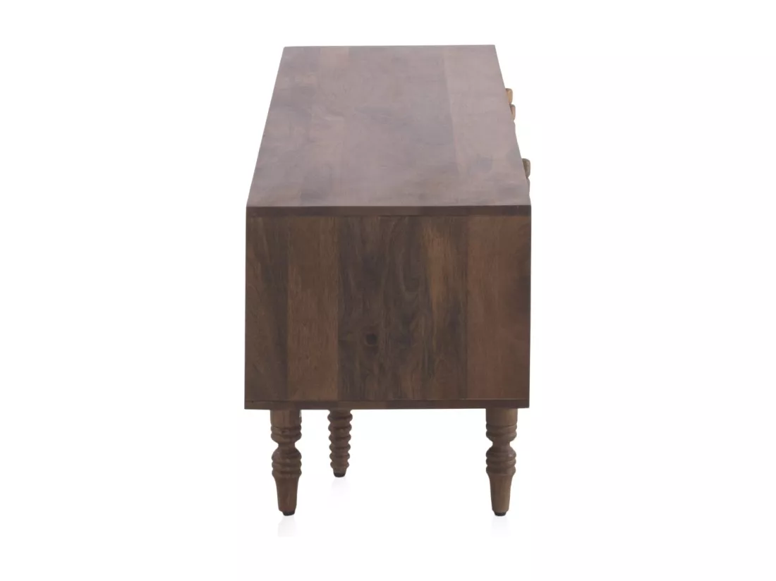 Meuble TV 3 portes multicolores en acacia massif