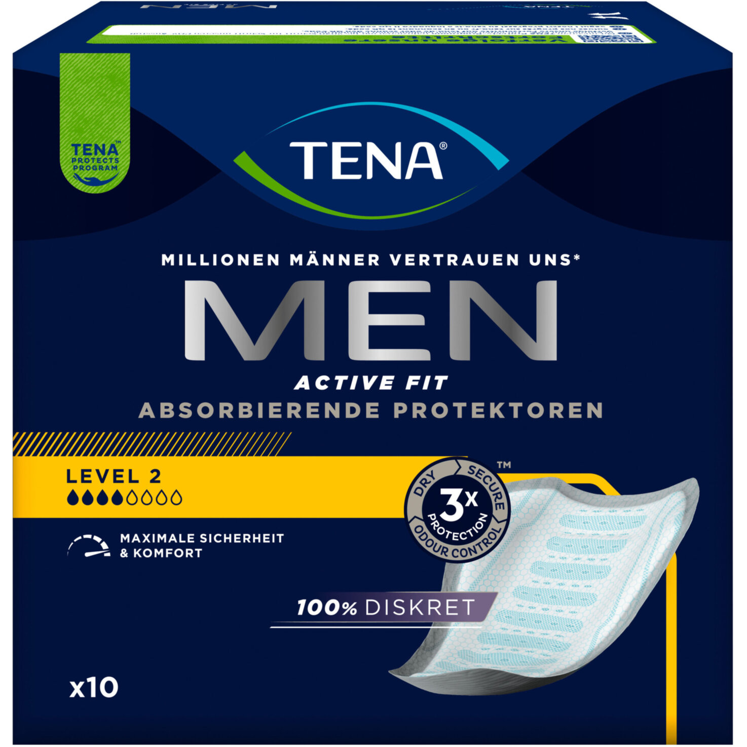 Tena Men Active Fit Inkontinenz-Einlagen Level 2 10 Stück