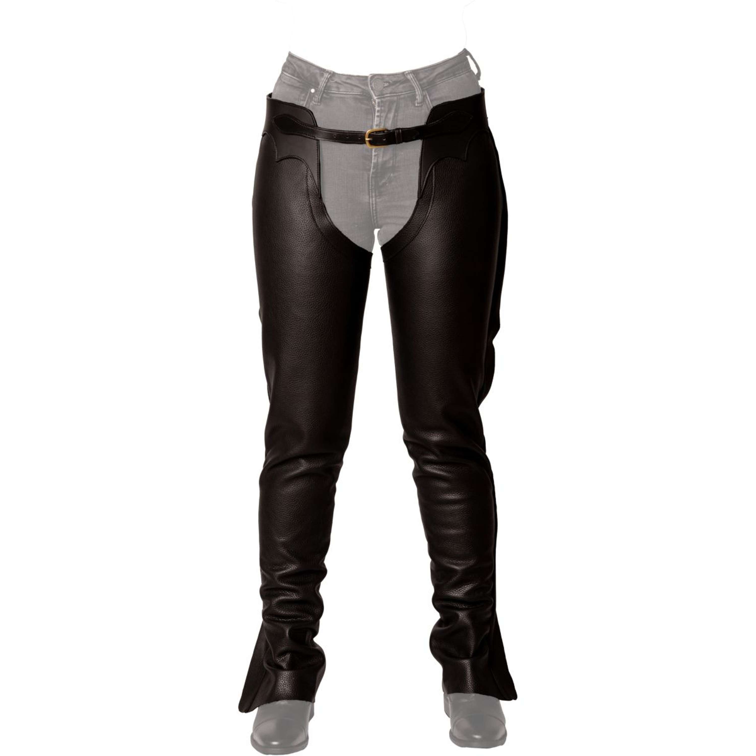 Dyon Lange Chaps Leer Standard Zwart