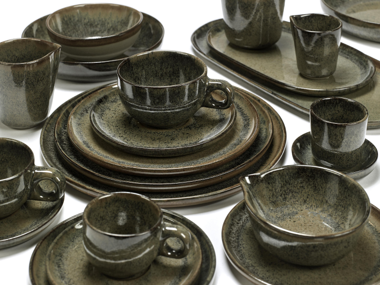 Serax Surface by Sergio Herman dinerbord Ø24 set van 4 Indi Grey