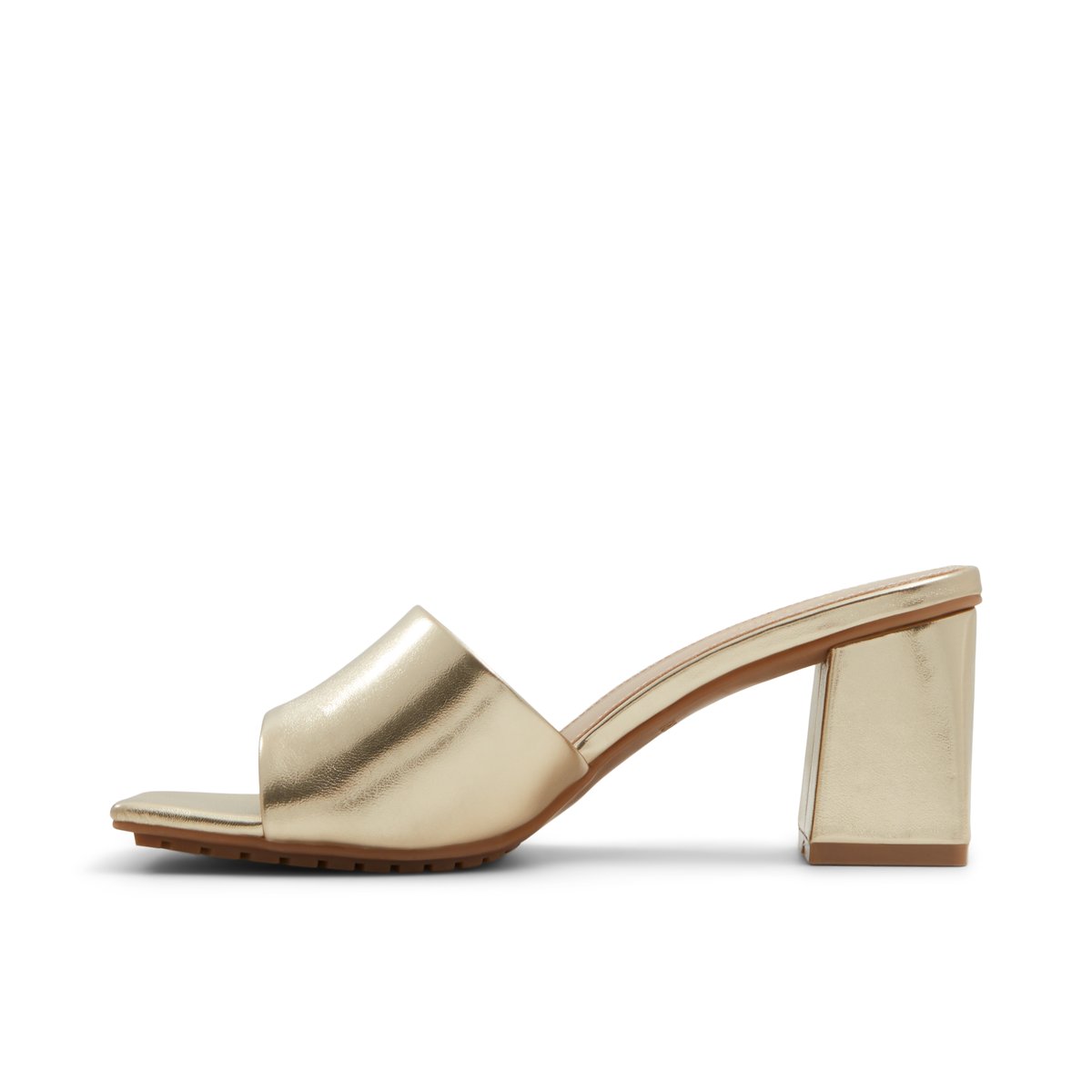 LUCA FERRI-Barg-Mules Sandales - Talon bloc - Champagne