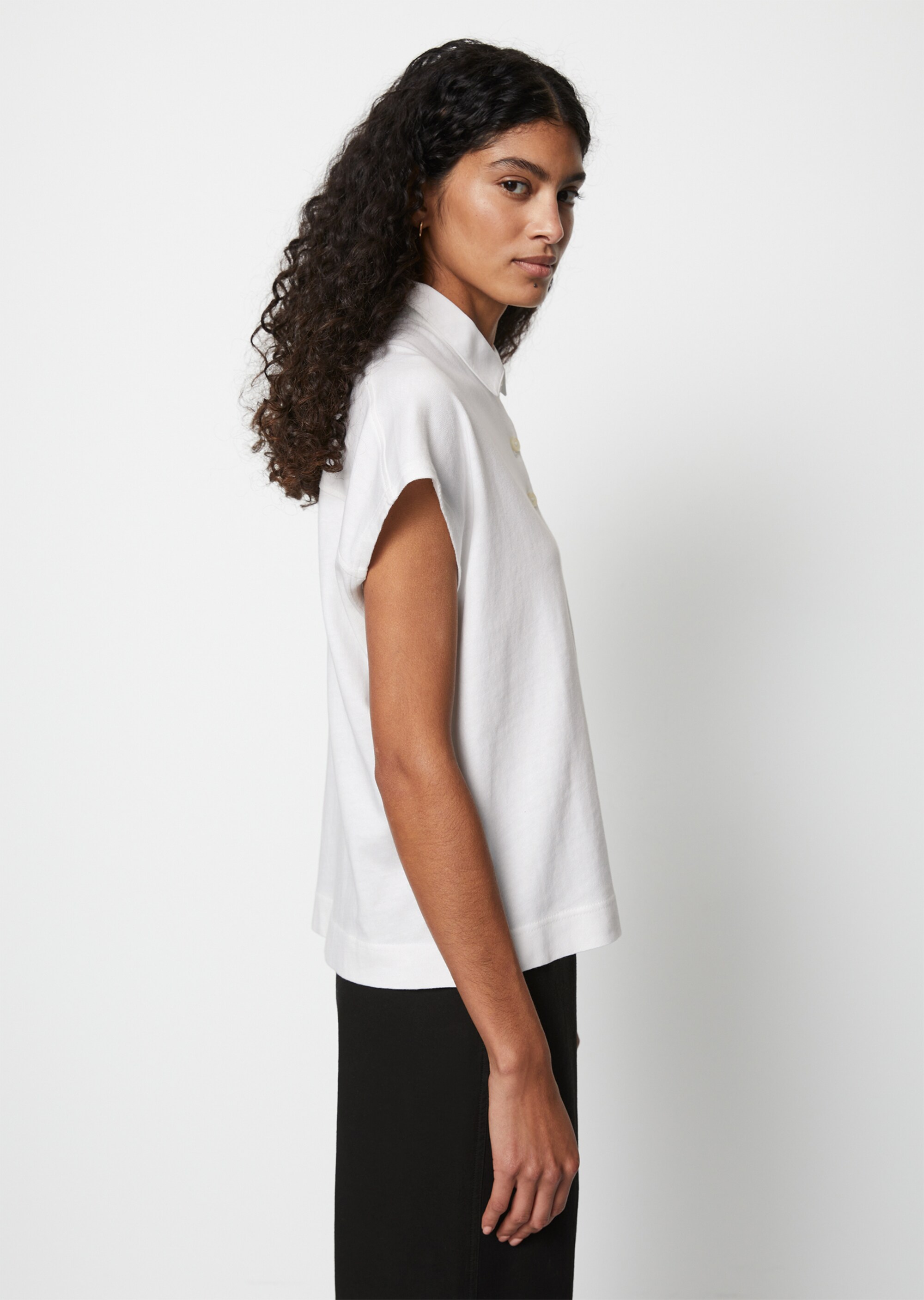 Oversize-Poloshirtaus leichtem Jersey