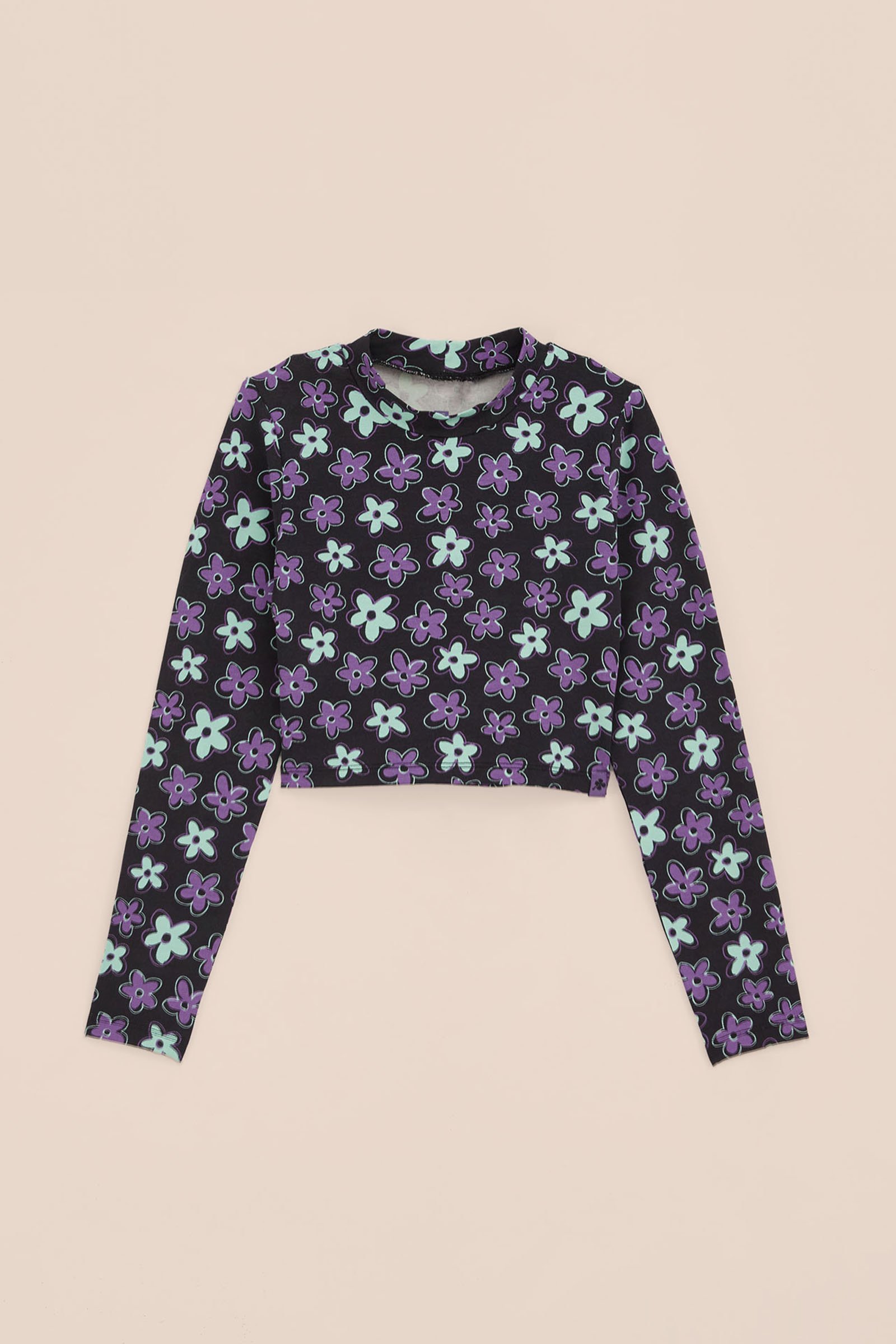 Meisjes cropped T-shirt met dessin WE Fashion Zwart