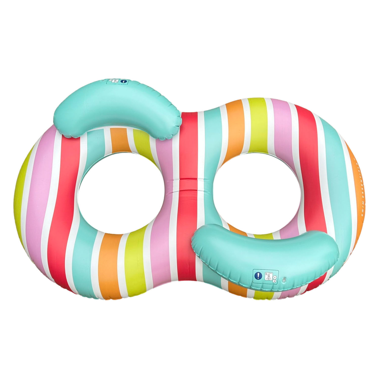 Swim Essentials Zwemring Dubbel Regenboog, 190cm